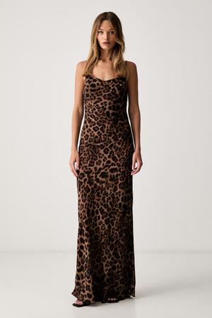 Le Privé sukienka bieliźniana z wiskozy LISE LEOPARD