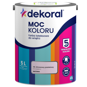 Farba lateksowa do wnętrz MOC KOLORU Wrzosowy pastelowy 5 l Dekoral