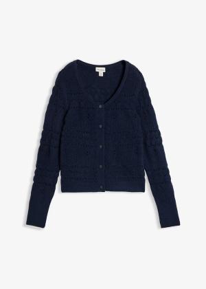 Sweter rozpinany ażurowy