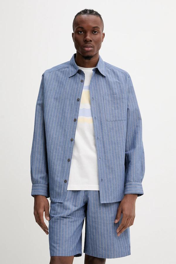 A.P.C. koszula z domieszką lnu chemise malo