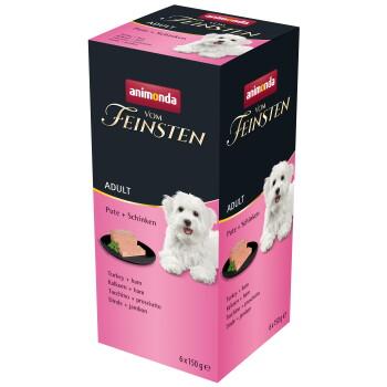 animonda Vom Feinsten mokra karma dla psa, Adult 6x150g Indyk i szynka