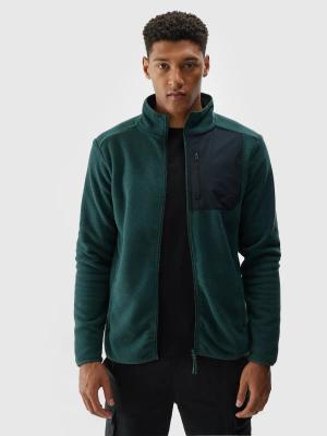 4F bluza polarowa męska z kieszonką na klatce 4FWAW25TFLEM414 zielony (3XL)