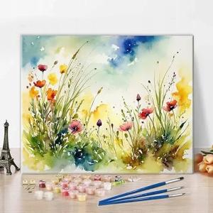 MALOWANIE PO NUMERACH 50x40 cm KWIATY ŁĄKA NATURA