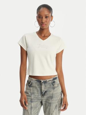 Juicy Couture T-Shirt Capped JCWCT126318 Écru Slim Fit