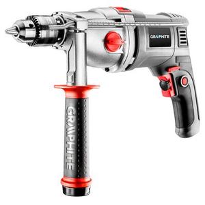 Wiertarka udarowa dwubiegowa 1050 W, uchwyt kluczykowy 13 mm, obroty I: 1100, II: 3000 min, walizka GRAPHITE