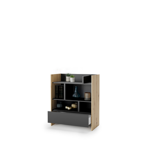 Regał Bed Concept BC-25 92x108x40 cm | Dąb artisan/Czarny | funkcjonalny | do półkotapczanu