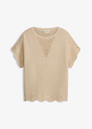 Sweter z krótkim rękawem z błyszczącą nicią