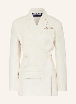 Jacquemus Blezer La Veste Tibau Brodee Z Lnem weiss