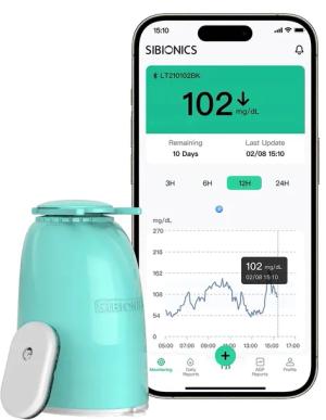 Sensor CGM do ciągłego pomiaru cukru we krwi bez nakłuć Sibionics GS1 1szt.