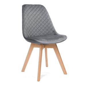 Krzesło skandynawskie ART133C | Szary welur | OUTLET