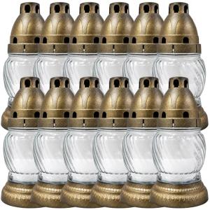 Cer-Far Znicz Szklany Lampion Cmentarny Mała Kulka 17cm 12 Sztuk