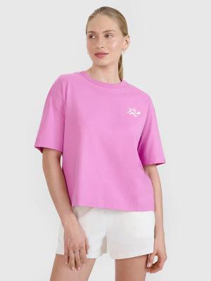 4F t-shirt damski koszulka bawełniana 4FWSS25TTSHF1967 różowa (L)