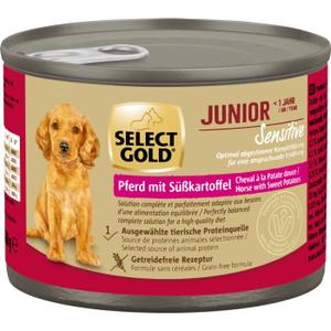 SELECT GOLD mokra karma dla psów Sensitive Junior Konina z batatami 6x200 g