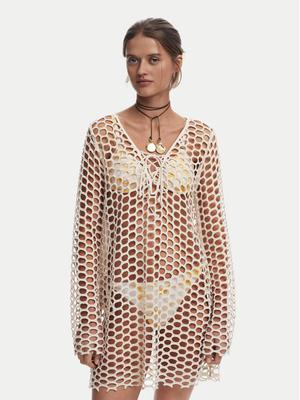 Desigual Sukienka plażowa Flow 25SWMK22 Beżowy Regular Fit