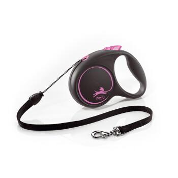 Flexi Black Design Linka różowy M, 5 m, 20 kg