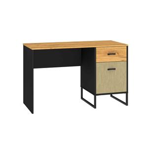 Biurko loftowe COLT 07 dąb craft złoty/czarny/stal
