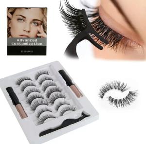 eVanda Sztuczne Rzęsy Magnetyczne Zestaw 7 Par + Pęseta + 2 x Eyeliner
