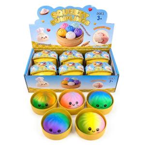 Squishy gniotek tęczowy Dumpling Pierożek pieróg 10 cm duży