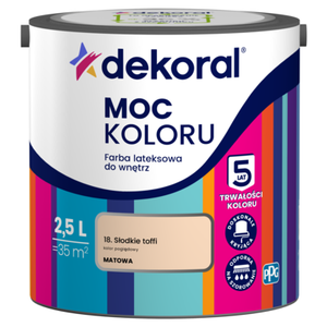 Farba lateksowa do wnętrz MOC KOLORU Słodkie toffi 2,5 l Dekoral