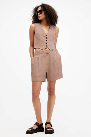 AllSaints szorty z domieszką lnu DERI LYN