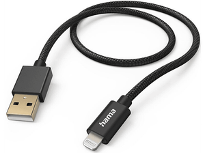 Kabel HAMA Ładujący/data Fabric USB-A - Lightning 1.5m Czarny