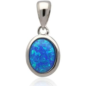 Wisiorek damski z NIEBIESKIM OPALEM OPAL srebro 925