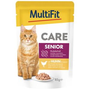 MultiFit Care mokra karma dla starszych kotów z kurczakiem 48x85 g
