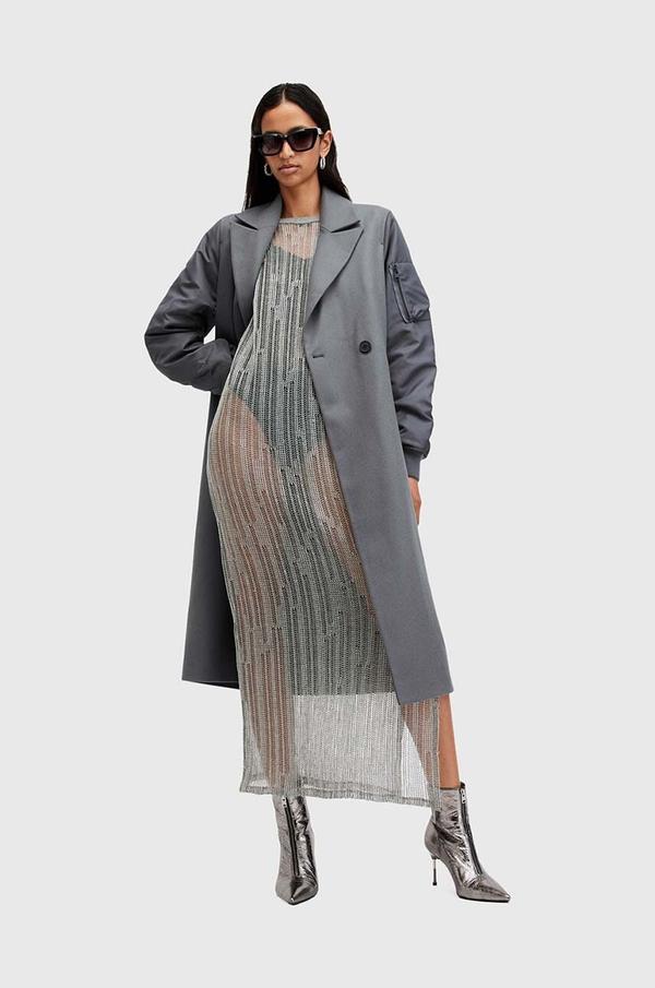 AllSaints płaszcz z wełną PAULAH