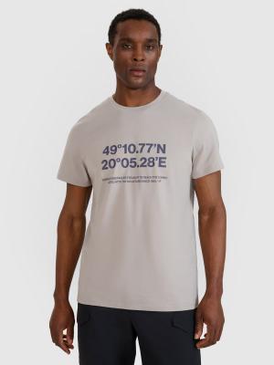 4F t-shirt bawełniany koszulka męska 4FWSS25TTSHM2209 szary (XL)