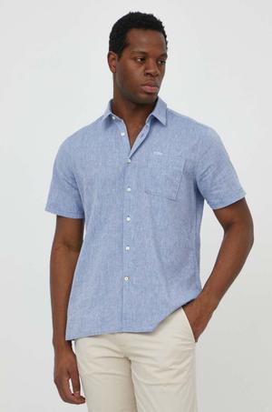 Barbour koszula męska z lnu Shirt Dept - Summer