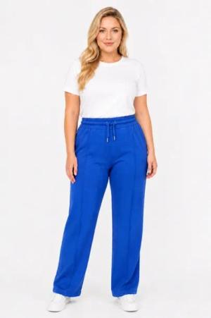 Spodnie damskie dresowe wawa luźne szeroka nogawka 46 48 3XL 4XL