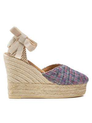 Manebi Espadryle Acapulco Heart-Shaped Wedge Espadrilles G 0.6 WH Różowy