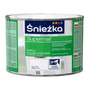 Farba emaliowa olejno-ftalowa Supermal biała 400 ml Śnieżka
