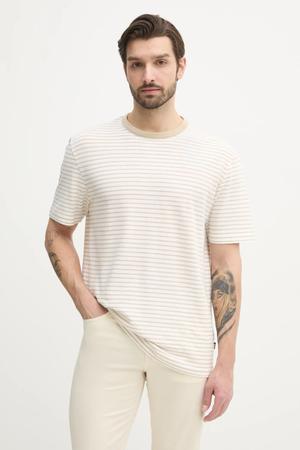 BOSS t-shirt z domieszką lnu