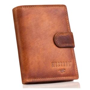Portfel Męski Mustang Skórzany Pionowy RFID Stylowy Modny Prezentowy