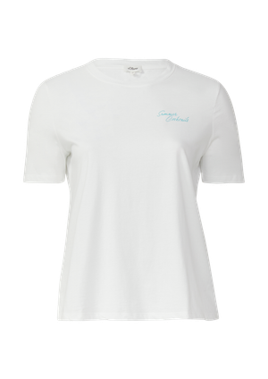 T-shirt z dżerseju z artystycznym nadrukiem