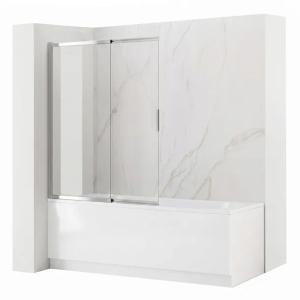 PARAWAN NAWANNOWY PRZESUWANY 100 cm CHROM SKŁADANY 2-SKRZYDŁOWY REA DARIO