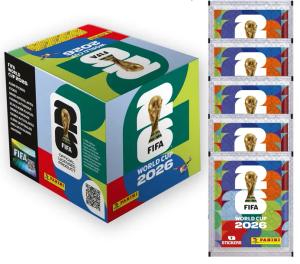 SASZETKI Z NAKLEJKAMI FIFA WORLD CUP 2026 ZESTAW 5 SASZETEK 35 NAKLEJEK