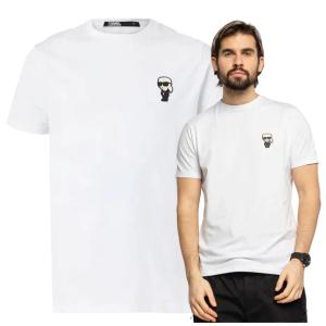 KARL LAGERFELD Koszulka Męska T-shirt Gumowe Logo Basic Biała r. XXL