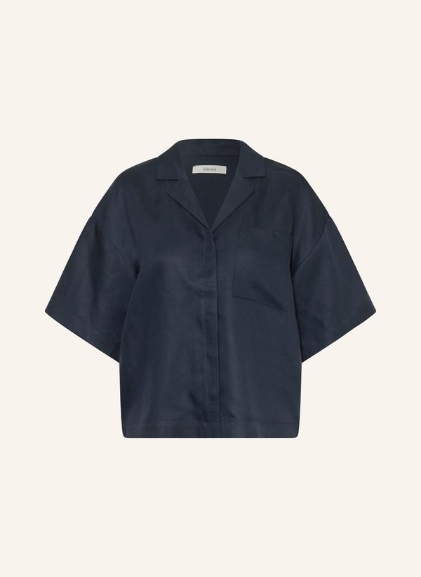 Selected Bluzka Z Lnu blau