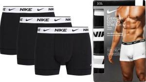 BOKSERKI MĘSKIE NIKE CZARNE DRI-FIT 3PAK KOMPLET 3 SZTUKI STRETCH ROZMIAR L