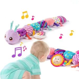 Zabawka Sensoryczna dla Niemowląt Gąsienica Muzyczna Pluszowa Antystresowa