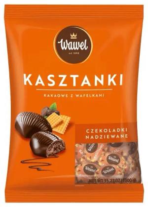 Czekoladki nadziewane Praliny Kakaowe Kasztanki Duża Paczka Wawel 1kg