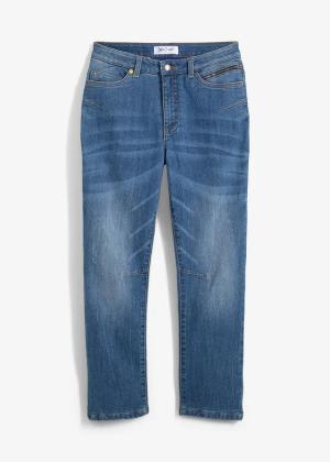 Termiczne jeansy slim fit z flanelową podszewką i zwężanymi nogawkami