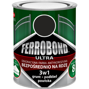 Farba antykorozyjna FERROBOND ULTRA półmat czarny RAL 9005 0,7 l