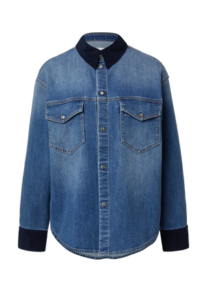 Dżinsowa bluza ze sztruksowymi detalami