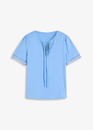 Tunika T-shirtowa z koronkową tasiemką
