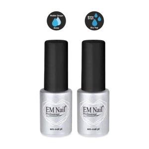 EM Nail Water Drops Base + Top Coat 6ml Zestaw Efekt Kropli Rosy