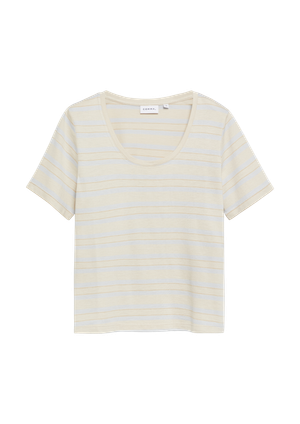 T-shirt w paski z mieszanki modalu i bawełny