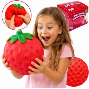 Gniotek XXL Truskawka 18x13cm Squishy ASMR Antystresowy Duży Sensoryczny